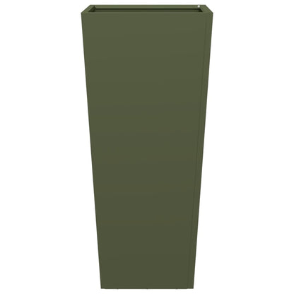 Garden Planter Olive Green 35x35x75 cm Steel