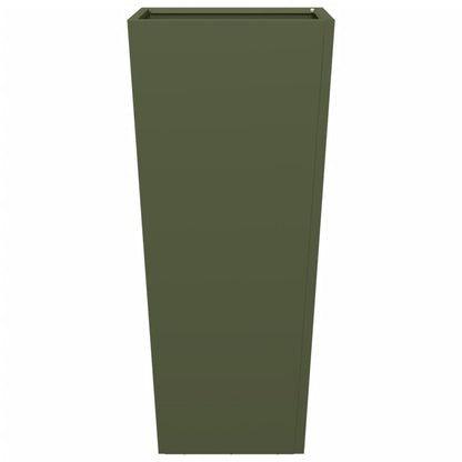 Garden Planters Olive Green 2 pcs 35x35x75 cm Steel