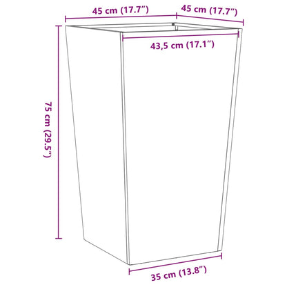 Garden Planter 45x45x75 cm Galvanised Steel