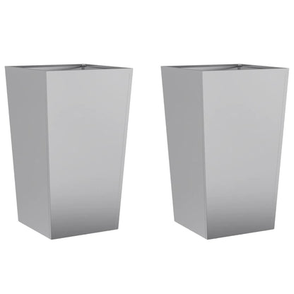 Garden Planters 45x45x75 cm 2 pcs Galvanised Steel