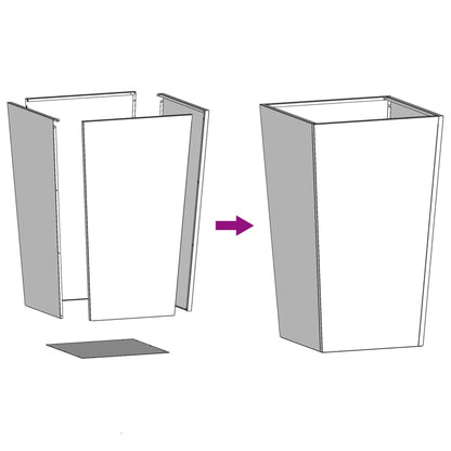 Garden Planters 45x45x75 cm 2 pcs Galvanised Steel