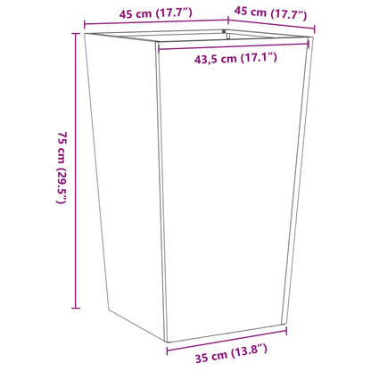 Garden Planter 45x45x75 cm Weathering Steel