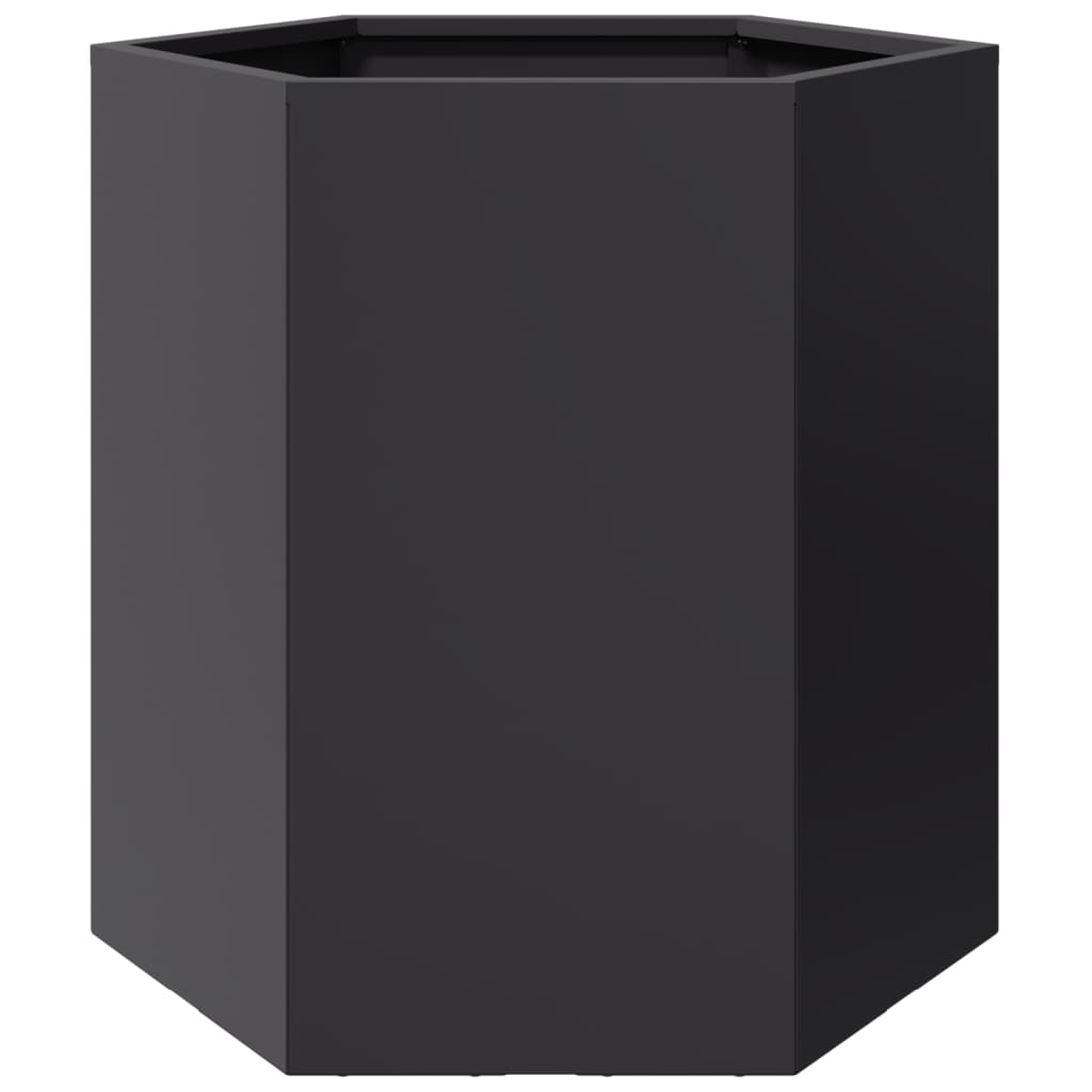 Garden Planter Black Hexagon 46x40x45 cm Steel