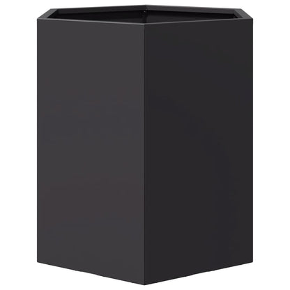 Garden Planter Black Hexagon 46x40x45 cm Steel