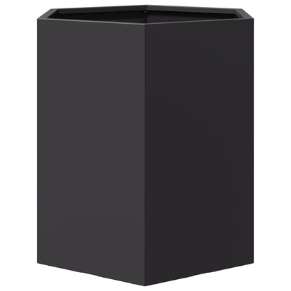 Garden Planter Black Hexagon 46x40x45 cm Steel