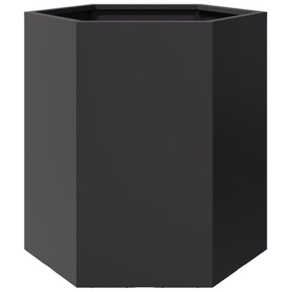 Garden Planter Black Hexagon 46x40x45 cm Steel