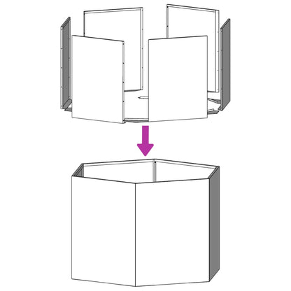 Garden Planter 2 pcs Black Hexagon 46x40x45 cm Steel