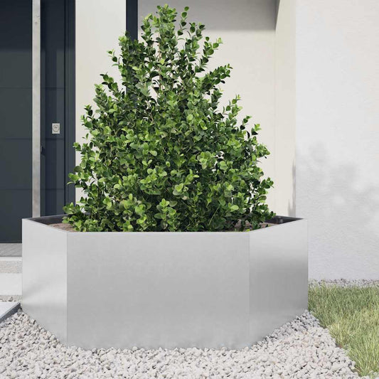 Garden Planter Hexagon 138x120x45 cm Galvanized Steel