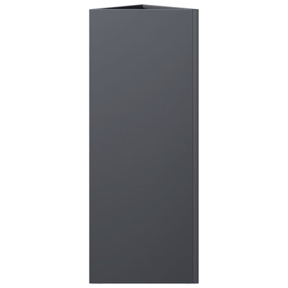 Garden Planter Anthracite Triangular 30x26x75 cm Steel