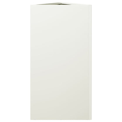 Garden Planters 2 pcs White Triangular 40x34.5x70 cm Steel