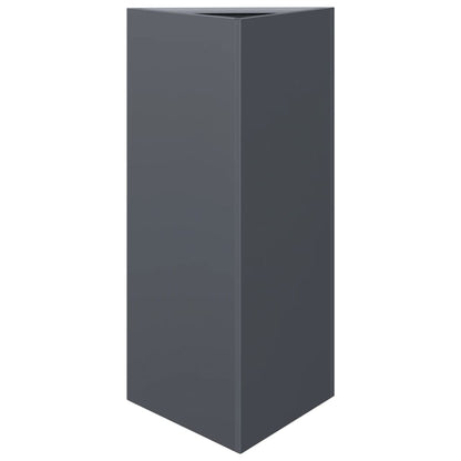 Garden Planters 2 pcs Anthracite Triangular 40x34.5x70 cm Steel