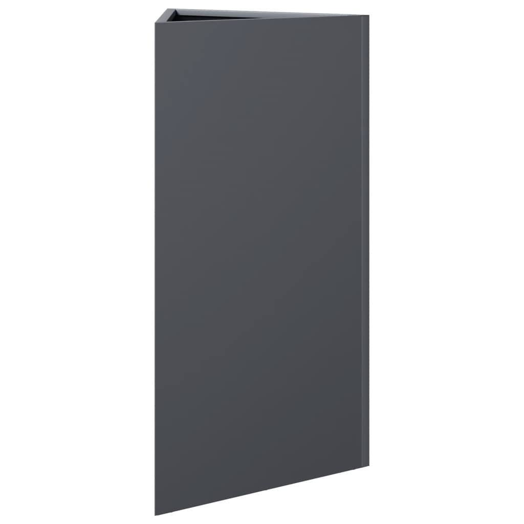 Garden Planters 2 pcs Anthracite Triangular 40x34.5x70 cm Steel