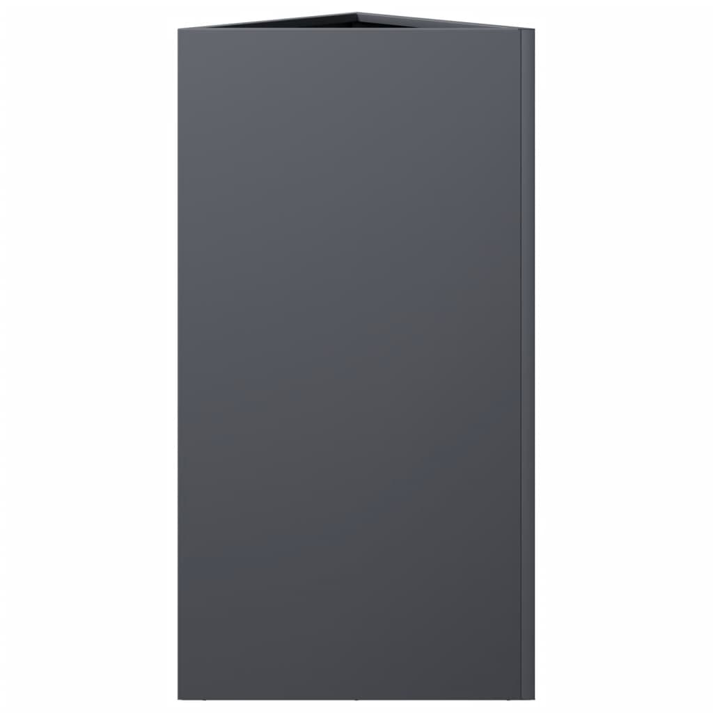 Garden Planters 2 pcs Anthracite Triangular 40x34.5x70 cm Steel