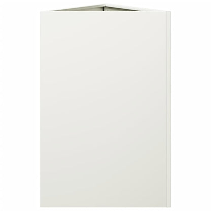 Garden Planters 2 pcs White Triangular 50x43x75 cm Steel