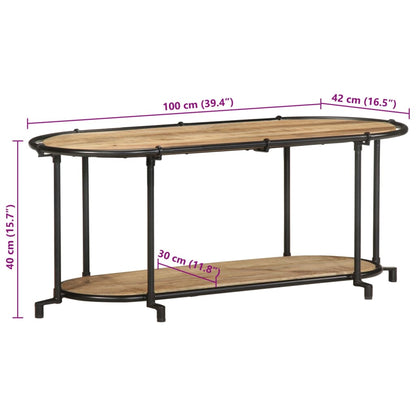 TV Cabinet 100x42x40 cm Solid Wood Rough Mango