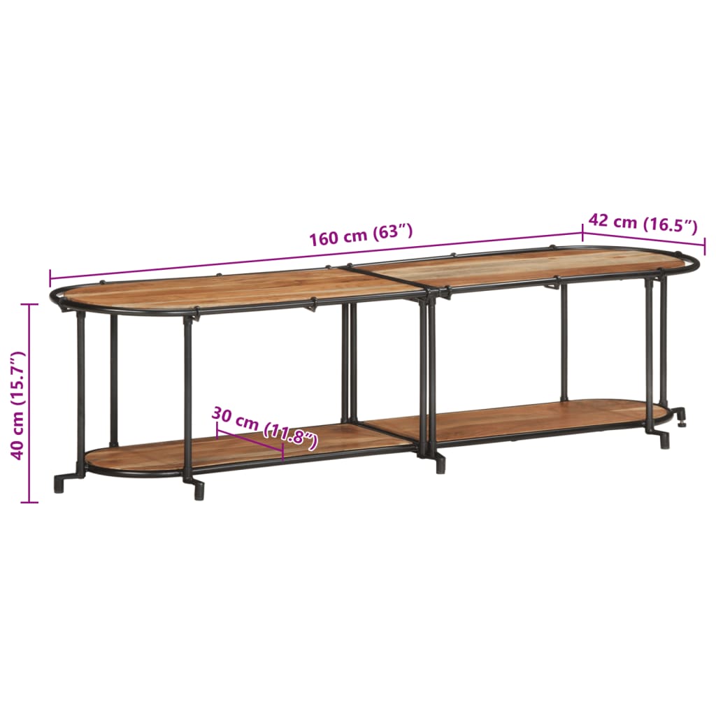 TV Cabinet 160x42x40 cm Solid Wood Acacia