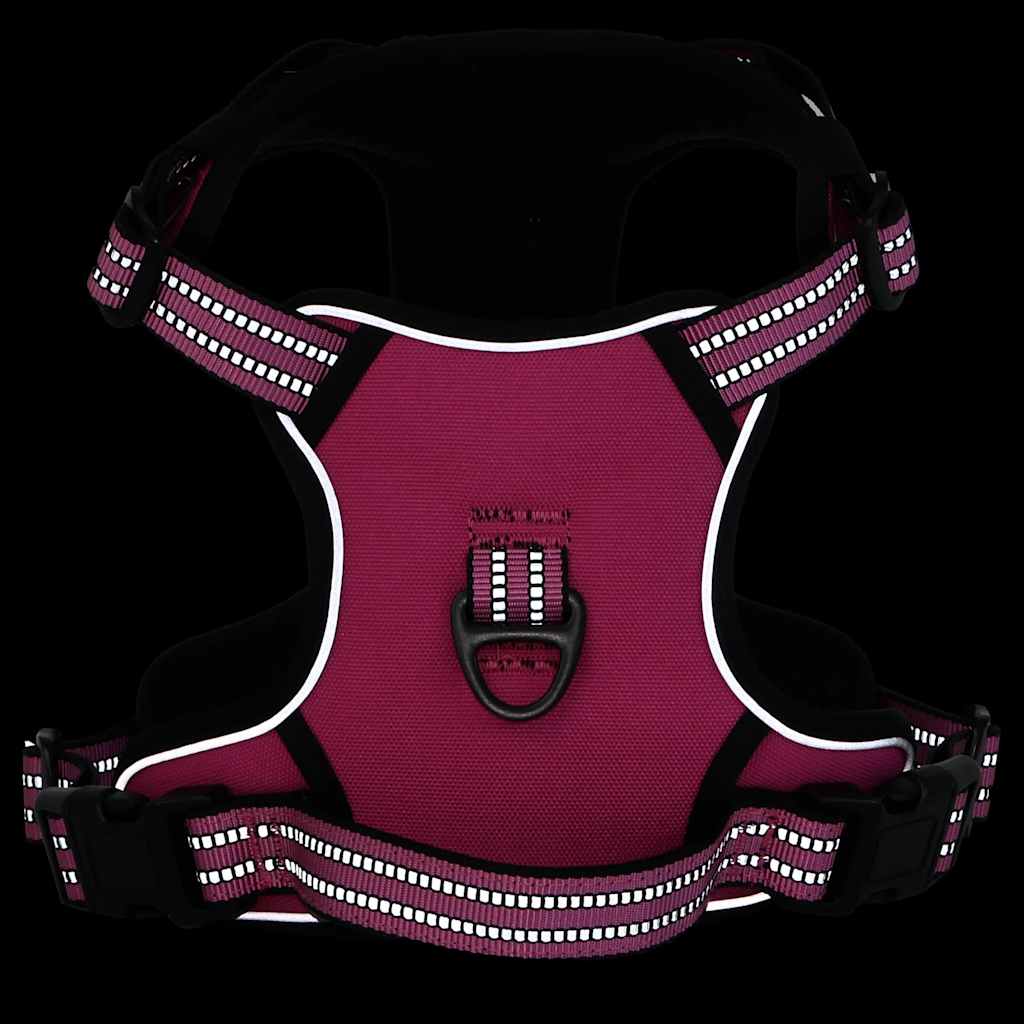 Dog Harness with Reflective Stripes Adjustable Pink XL