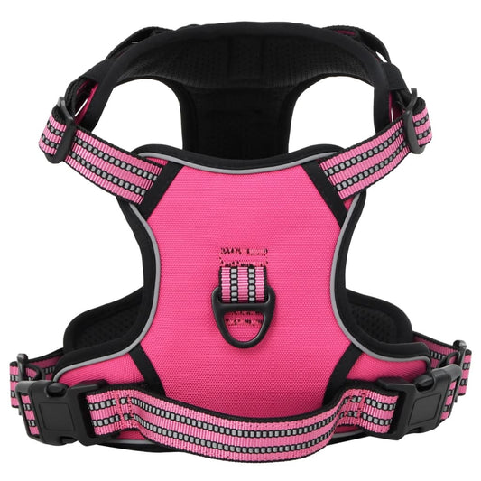 Dog Harness with Lead & Collar Adjustable Pink M