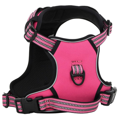Dog Harness with Lead & Collar Adjustable Pink M