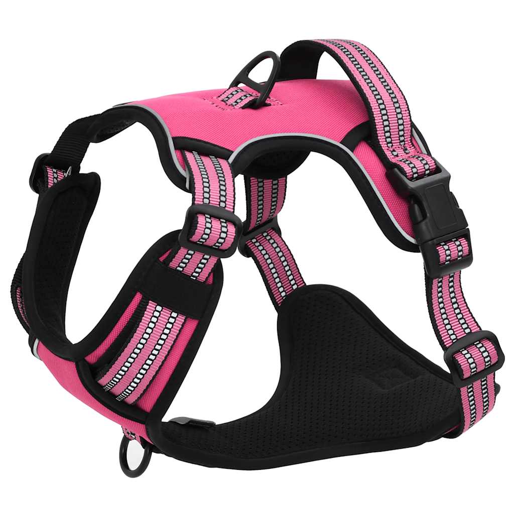 Dog Harness with Lead & Collar Adjustable Pink M
