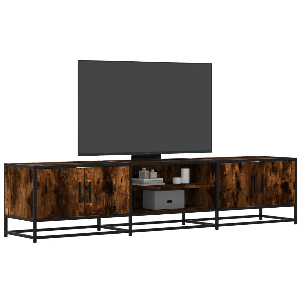 TV Cabinet Smoked Oak 180x35x41 cm Engineered Wood