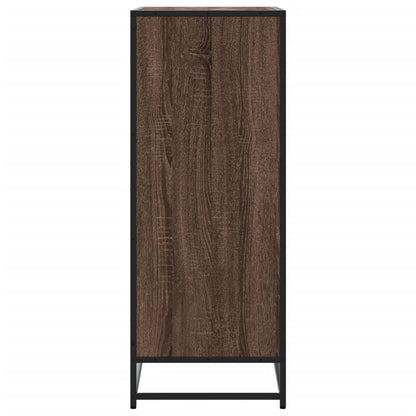 Shoe Cabinet Brown Oak 75x38x97.5 cm Engineered Wood and Metal