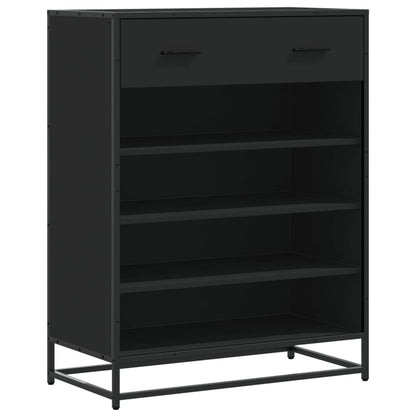 Shoe Cabinet Black 75x38x97.5 cm Engineered Wood and Metal