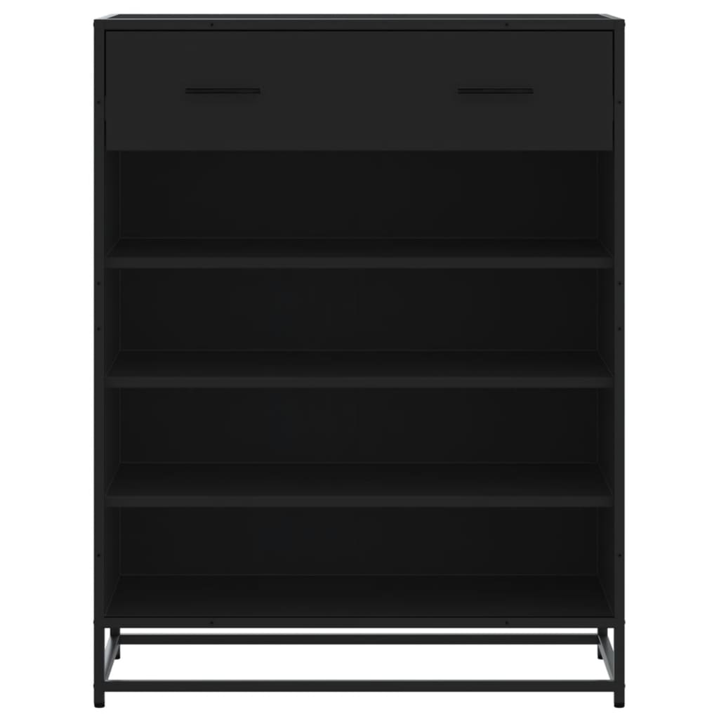 Shoe Cabinet Black 75x38x97.5 cm Engineered Wood and Metal