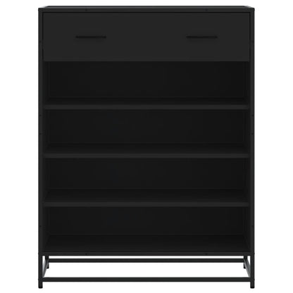 Shoe Cabinet Black 75x38x97.5 cm Engineered Wood and Metal