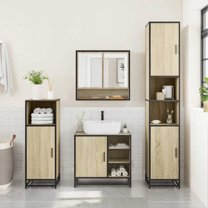 4 Piece Bathroom Furniture Set Sonoma Oak Engineered Wood