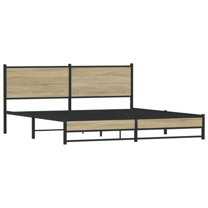 Metal Bed Frame without Mattress Sonoma Oak 183x213 cm