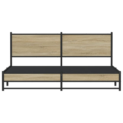 Metal Bed Frame without Mattress Sonoma Oak 183x213 cm