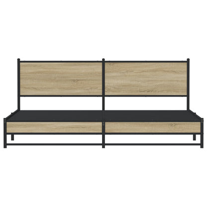 Metal Bed Frame without Mattress Sonoma Oak 200x200 cm