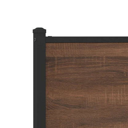 Metal Bed Frame without Mattress Brown Oak 160x200 cm