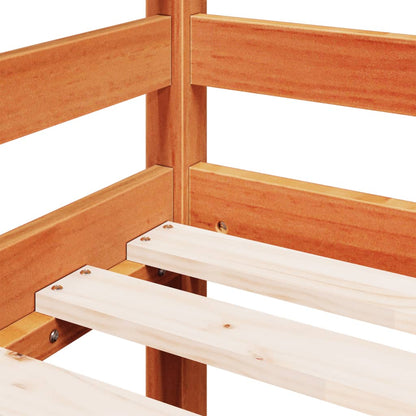 Kids' Loft Bed without Mattress with Ladder Wax Brown 90x200 cm