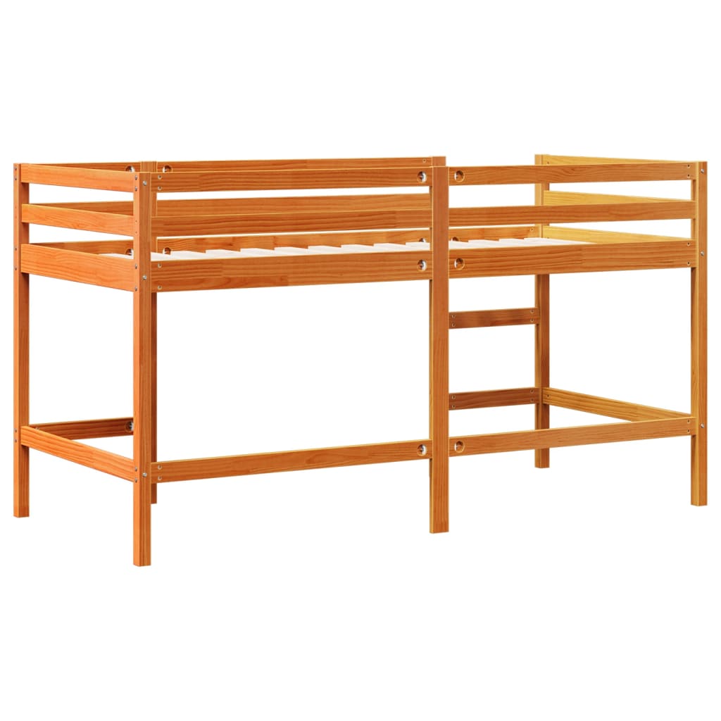 Kids' Loft Bed without Mattress with Ladder Wax Brown 90x190 cm Single