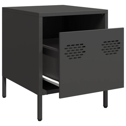 Bedside Cabinets 2 pcs Black 35x39x43.5 cm Steel