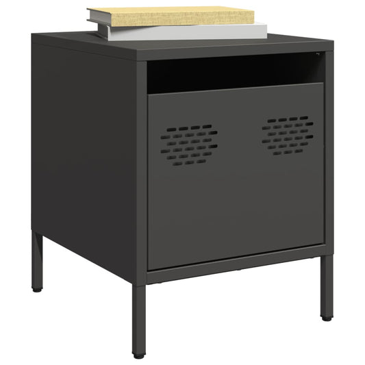 Bedside Cabinets 2 pcs Black 35x39x43.5 cm Steel