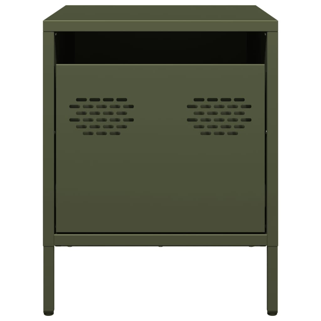 Bedside Cabinet Olive Green 35x39x43.5 cm Steel