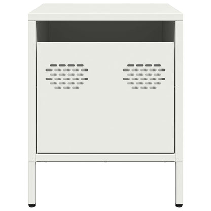 Bedside Cabinet White 35x39x43.5 cm Steel