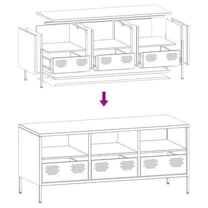 TV Cabinet White 101.5x39x43.5 cm Cold-rolled Steel