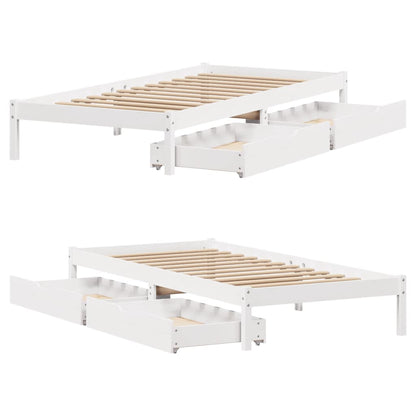 Bed Frame without Mattress White 75x190 cm Small Single Solid Wood Pine