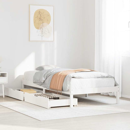 Bed Frame without Mattress White 75x190 cm Small Single Solid Wood Pine