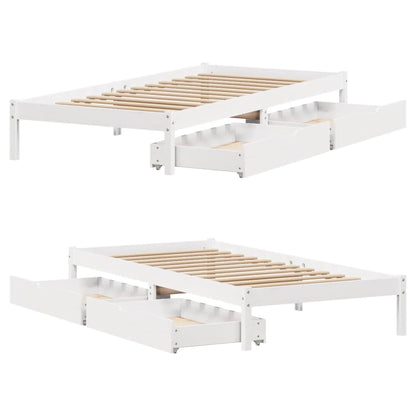 Bed Frame without Mattress White 90x190 cm Single Solid Wood Pine