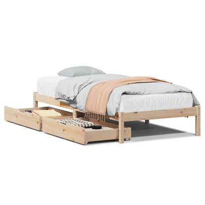 Bed Frame without Mattress 90x200 cm Solid Wood Pine
