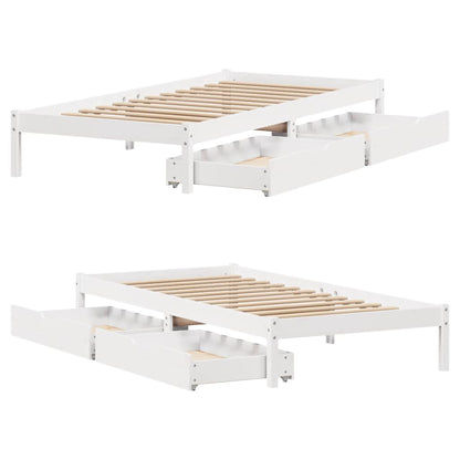Bed Frame without Mattress White 90x200 cm Solid Wood Pine