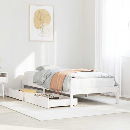 Bed Frame without Mattress White 90x200 cm Solid Wood Pine