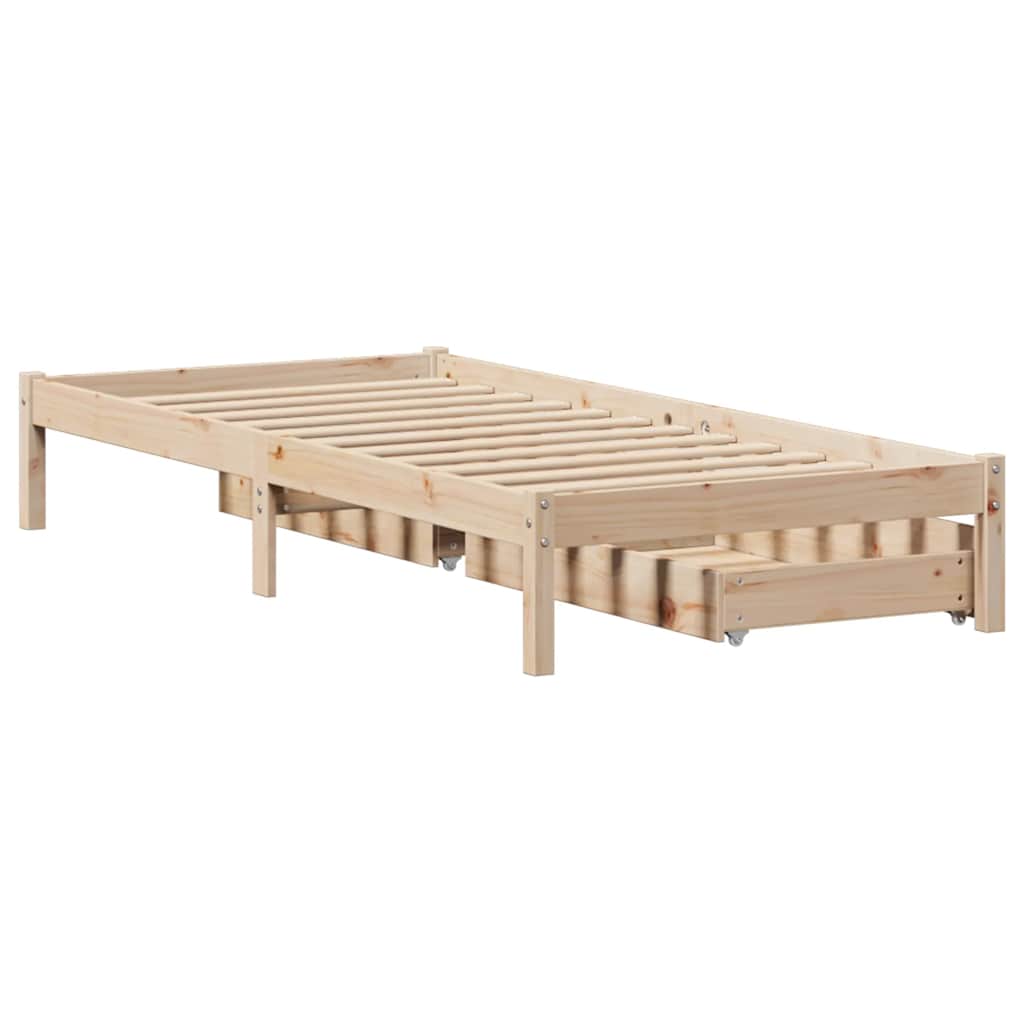 Bed Frame without Mattress 100x200 cm Solid Wood Pine
