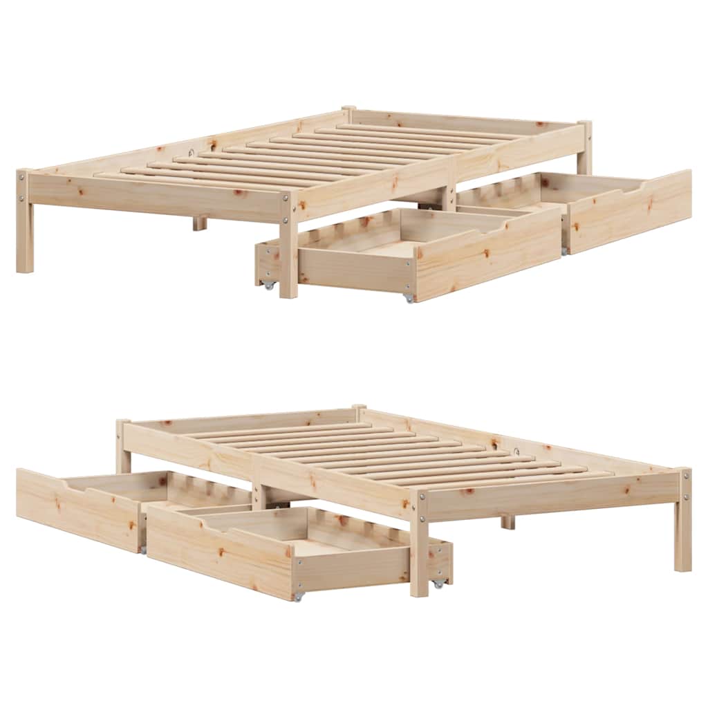 Bed Frame without Mattress 100x200 cm Solid Wood Pine