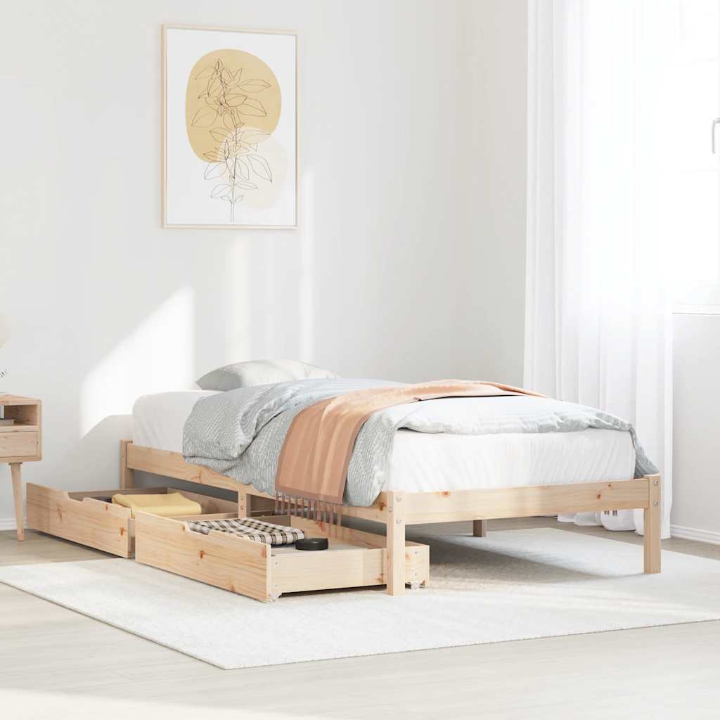 Bed Frame without Mattress 100x200 cm Solid Wood Pine